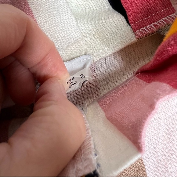 Do + Be women's multi striped linen blend paperbag waist cropped palazzo pants - Picture 6 of 7